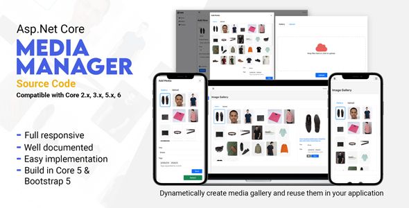 Media Manager - Asp.Net Core Mvc Advanced Gallery, Image, Media Manager | EF Core Net Miscellaneous  