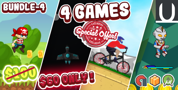 Mega Bundle 4 Games Part 4 (Android Studio+BBDOC+Assets)    