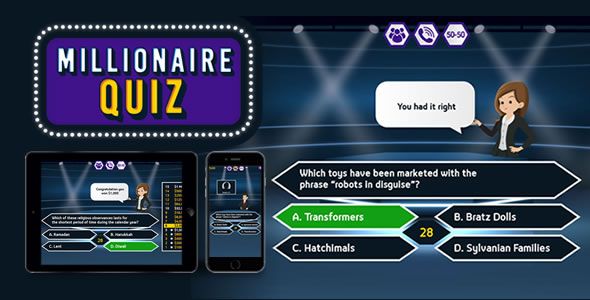 Millionaire Quiz - HTML5 Game image