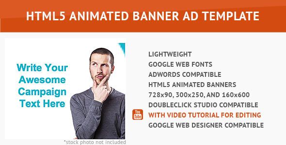Minimalist HTML5 Animated Banner    Ad Templates