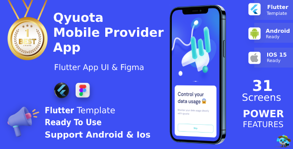 Mobile Provider TopUp App ANDROID + IOS + FIGMA | UI Kit | Flutter | Online Recharge Flutter  Mobile 