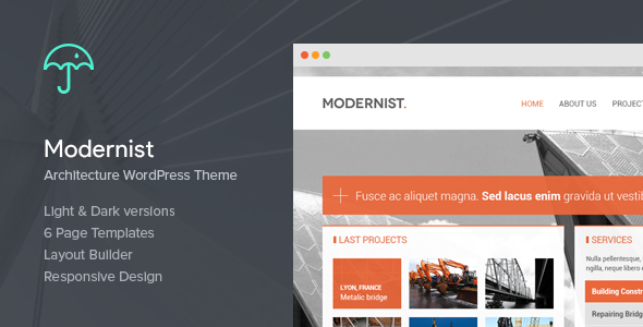 Modernist - Architecture&Engineer Wordpress Theme WordPress Creative