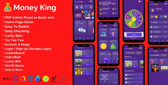 Money King - Android Rewards Earning App With Admin Panel Android  Mobile Full Applications