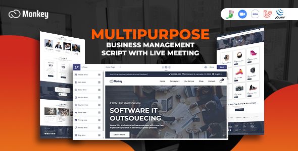 Monkey - Laravel Multipurpose Website CMS & Business Agency Management With Live Meeting  Miscellaneous  