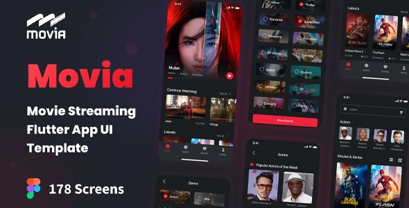 Movia - Movies Streaming Flutter App Ui Template Flutter  Mobile 