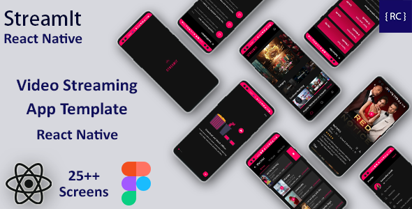 Movie Series Video Streaming Android App Template + Video Streaming iOS App Template in React Native image