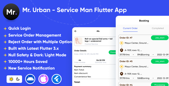 Mr. Urban - Service Man App | Android & iOS Flutter App Flutter  Mobile Full Applications
