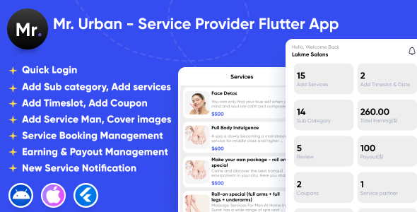 Mr. Urban - Service Provider App | Android & iOS Flutter App Flutter  Mobile Full Applications