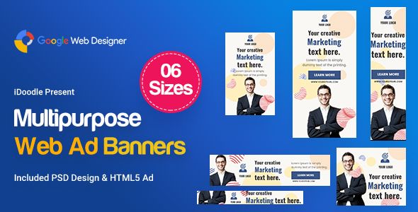 Multi Purpose Banners HTML5 D32 - GWD & PSD    Ad Templates