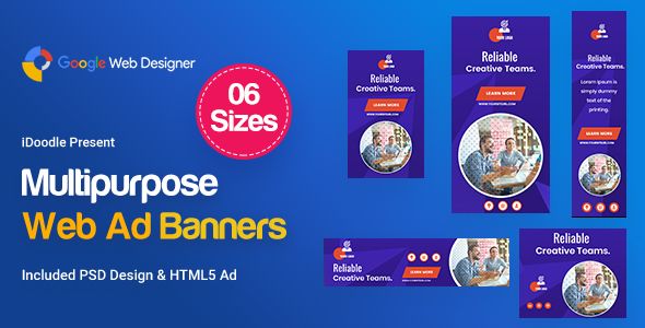 Multi-Purpose Banners HTML5 D54 - GWD & PSD    Ad Templates