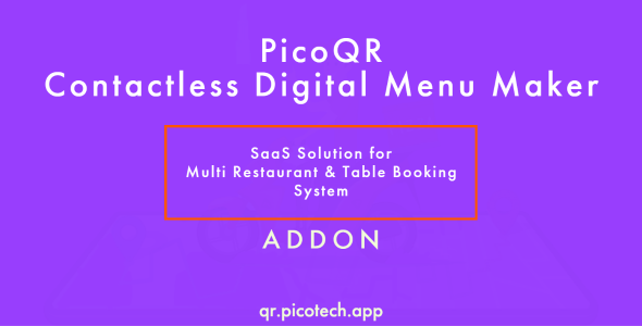 Multi Restaurant & Table Booking Addon for PicoQR    