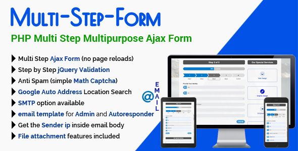 Multi-Step-Form - PHP Multi Step Multipurpose Ajax Form    