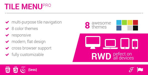 Multipurpose Responsive Tile Navigation Menu    Navigation