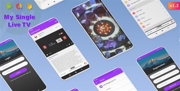My Single Live TV Android App with Admin Panel (Android 11 supported) Android  Mobile Full Applications