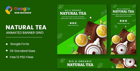 Natural Tea Animated Banner Google Web Designer image