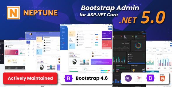 Neptune Admin Template for Asp.Net Core    