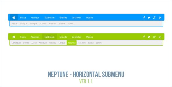 Neptune - Horizontal Submenu - code.market
