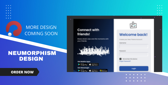 Neumorphism Design - Premium Welcome Page For Wowonder    