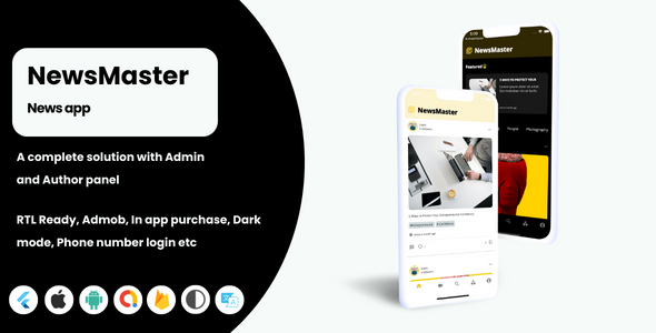 News app -  Flutter - iOS, Android, Admin panel, News reporter panel Flutter  Mobile Full Applications