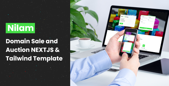 Nilam - Domain For Sell and Auction React, Nextjs, TypeScript & Tailwind Template    