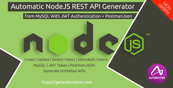 NodeJS REST API Generator from MySQL + Postman Json + JWT Auth - Windows    