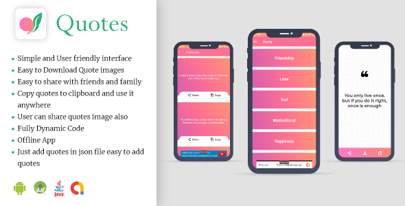 Offline Quotes Android Application Android Mobile Full Applications