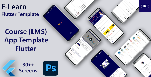Online Learning App Template | LMS App | Online Course App Android + iOS Template | FLUTTER | ELearn Flutter  Mobile Templates