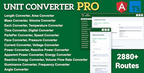Online Unit Converter PRO Tools Full Production Ready Application (Angular 15)    