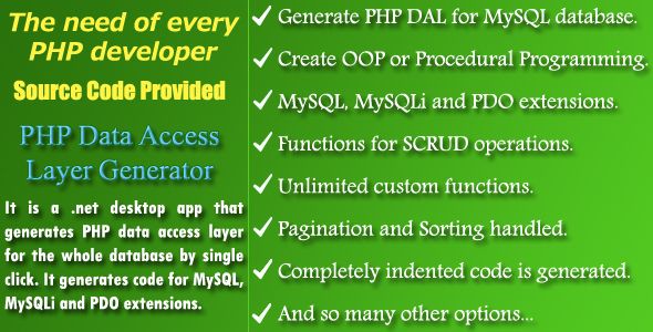PHP DAL Generator - Source Code Net   Database Abstractions