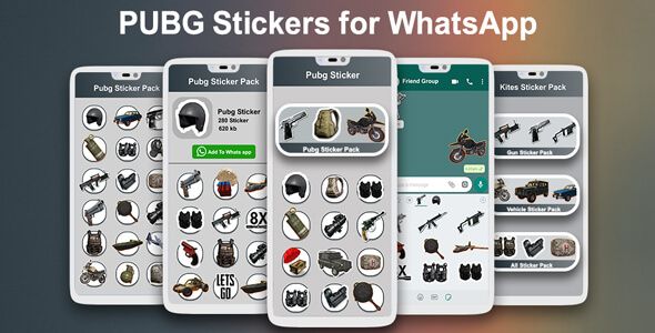 PUBG Stickers for WhatsApp 2020 | PUBG Sticker Pack - Android App + Admob + Facebook Integration Android  Mobile Full Applications