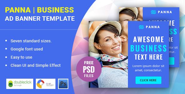 Panna | Business HTML 5 Animated Google Banner    Ad Templates