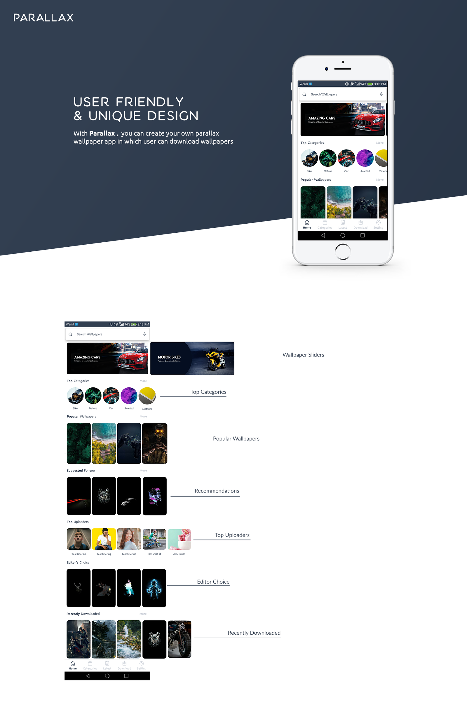 Parallax Wallpaper App + Admin panel + Bulk Uploader - 1
