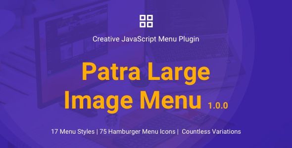 Patra Large Image Menu | JavaScript Menu Plugin image