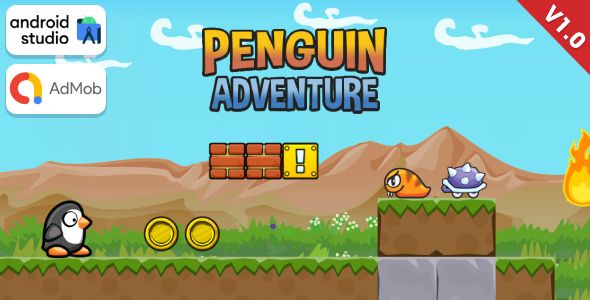 Penguin Adventure - Platformer Game Android Studio Project with AdMob Ads + Ready to Publish    