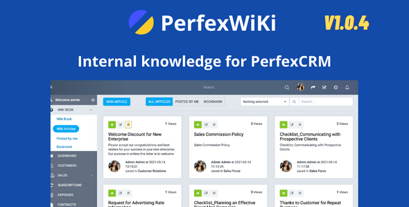 PerfexWiki - Internal knowledge for Perfex CRM  Add Ons  