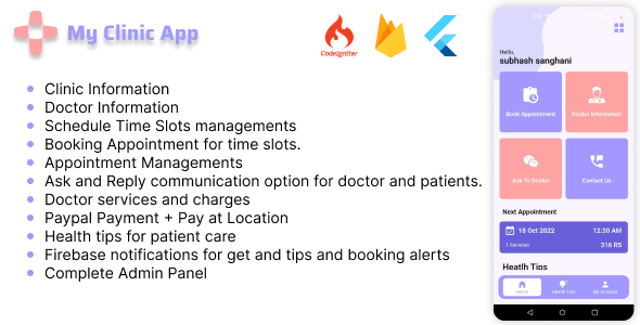 Personal Clinic App for Doctor, Complete Flutter app for doctor appointment booking    