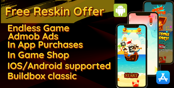 Pirate Adventure (Free Reskin + Android Project + Admob + In App + Buildbox Game Template) Android  Mobile Games
