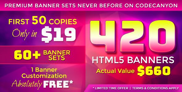 Premium Banner Bundle - 420 Animated HTML5 Banner Templates    