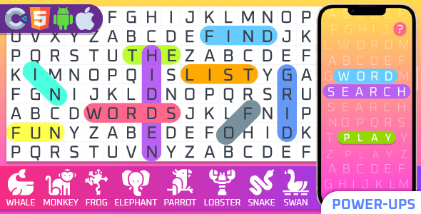 Premium Game - Word Search Pro Game - HTML5,Construct3    Games