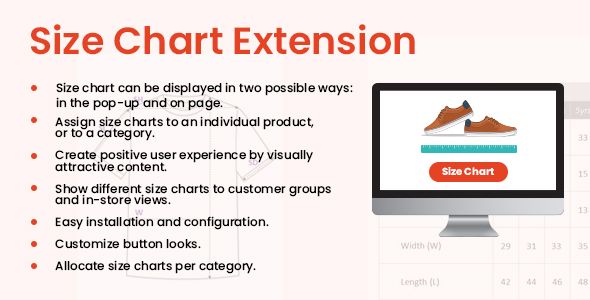 Premium Size Chart: The Magento2  Extension    