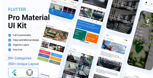 Pro Material Flutter - Flutter Material Design UI 3.3.7 Flutter  Mobile Templates