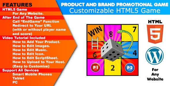Product and Brand Promotional Game 01 | Snake and Ladder Board Game | Redirect to Your URL image