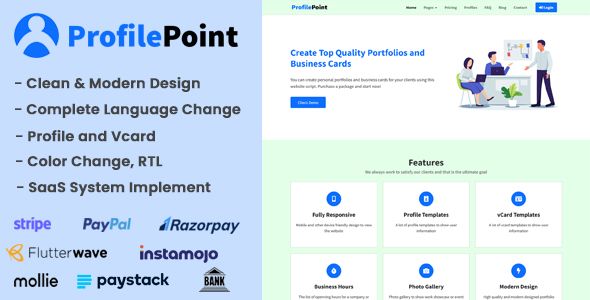 ProfilePoint - SAAS MultiUser Digital Business Card, Resume and Portfolio Builder image