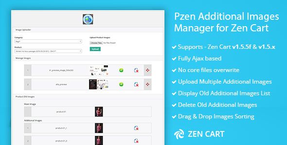 Pzen Additional Product Images Manager for Zen Cart Plugins, Zen Cart   