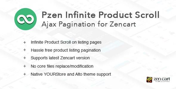 Pzen Infinite Scroll for Zencart - Ajax Pagination    