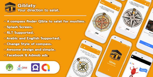 Qiblaty - Qibla compass for find direction to makkah for salat Android App Android Mobile Full Applications