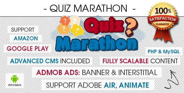 Quiz Marathon Trivia App With CMS & Ads - Android    