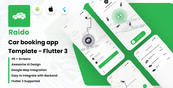 Raido Carpooling – Taxi Booking App Template Flutter image