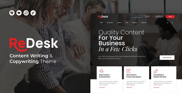 ReDesk - Content Writing & Copywriting Theme WordPress Blog Magazine, Personal Web 