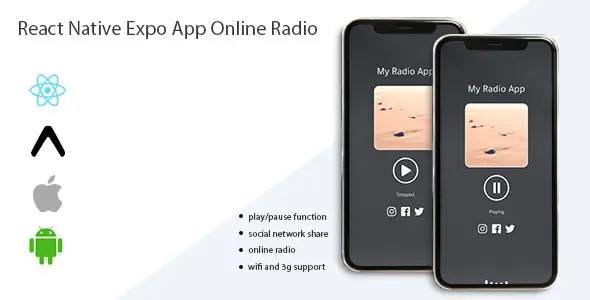 React Native Expo App Online Radio Template    